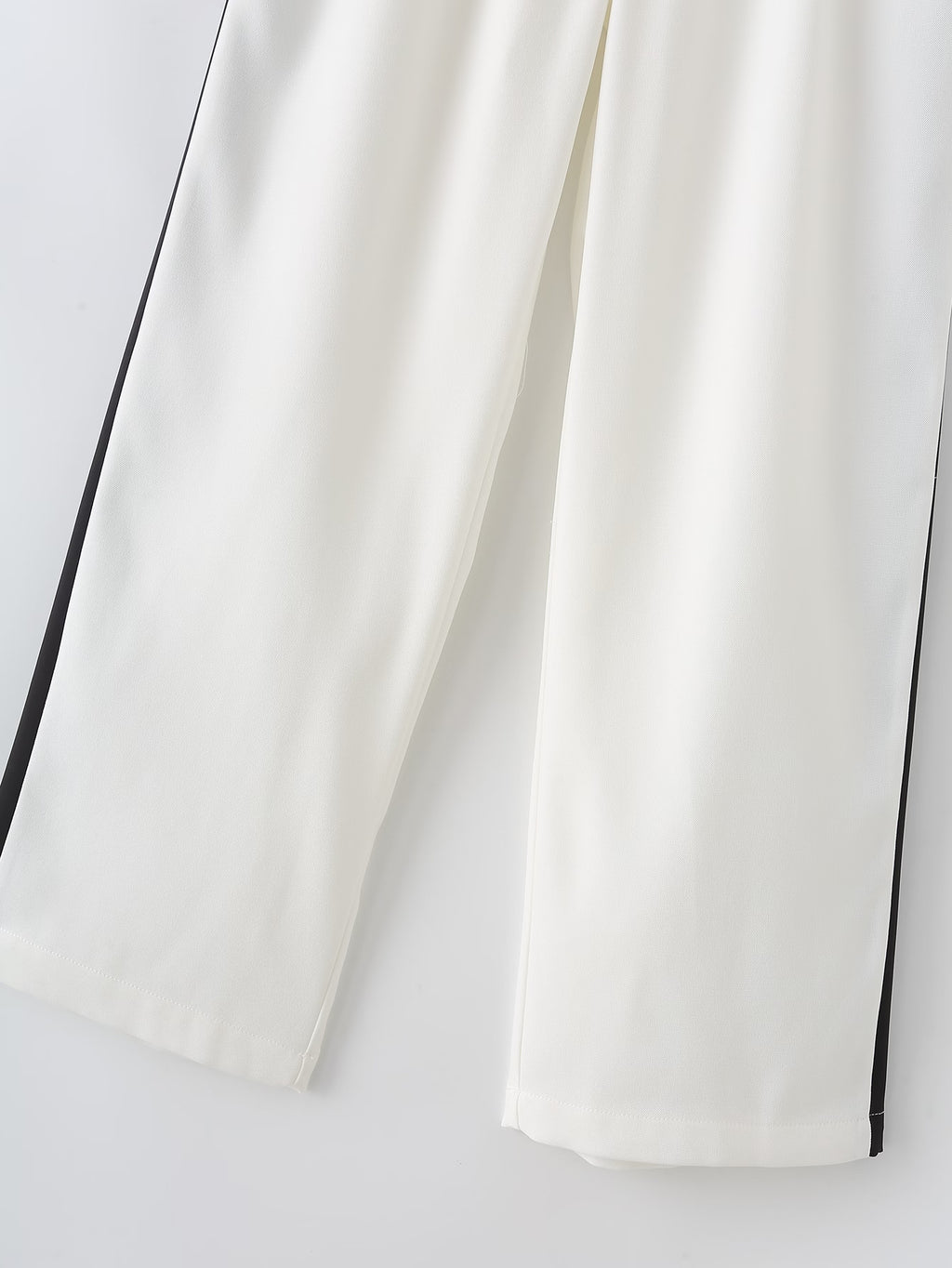 Women's Summer Contrast Color Double Breasted Pocket Blazer Wide Leg