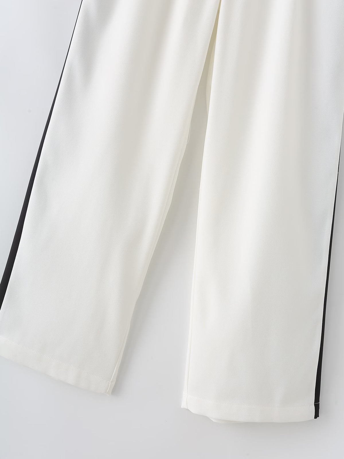 Women's Summer Contrast Color Double Breasted Pocket Blazer Wide Leg
