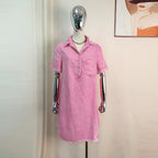 Women's Washed Denim A Line Shirt Dress