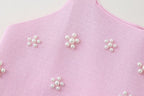 Artificial Decorated Pearls Knitted Mini Slip Dress