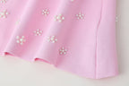 Artificial Decorated Pearls Knitted Mini Slip Dress