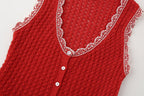 Women's Summer Sleeveless Jacquard Mesh Knitted Mini Dress