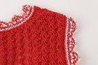Women's Summer Sleeveless Jacquard Mesh Knitted Mini Dress