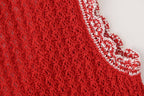 Women's Summer Sleeveless Jacquard Mesh Knitted Mini Dress