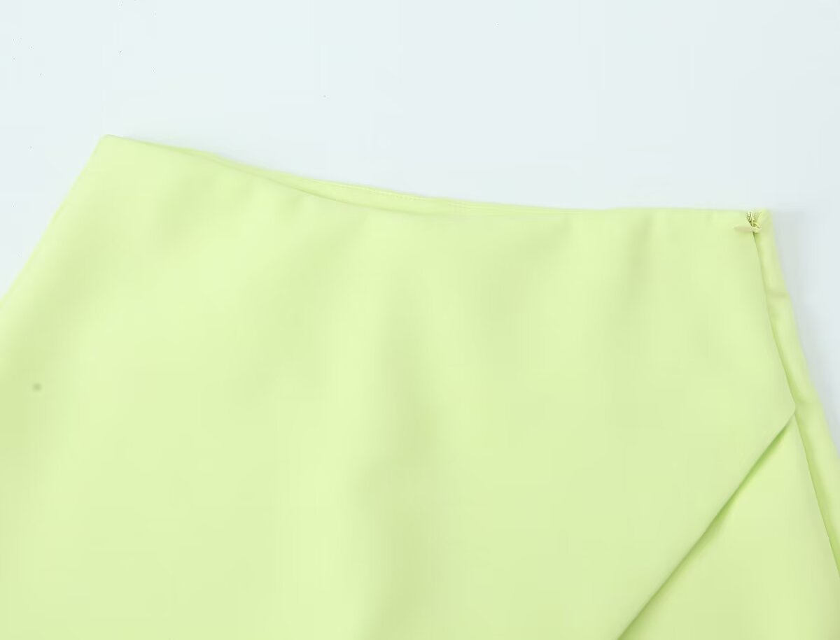 Solid Color Asymmetric High Waist Wide Leg Short Shorts