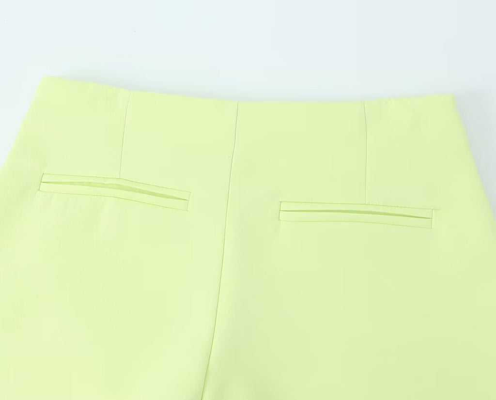 Solid Color Asymmetric High Waist Wide Leg Short Shorts