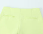 Solid Color Asymmetric High Waist Wide Leg Short Shorts