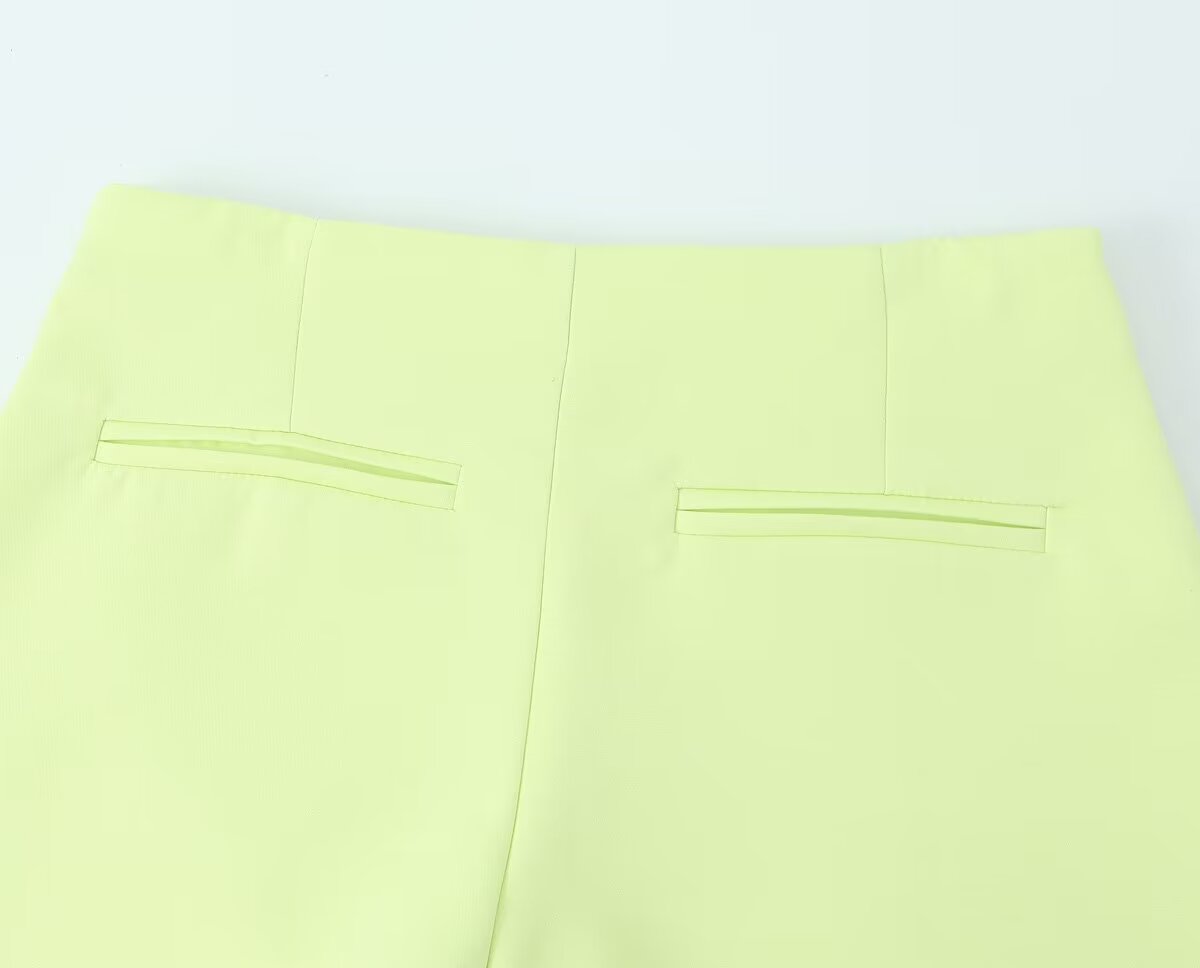 Solid Color Asymmetric High Waist Wide Leg Short Shorts