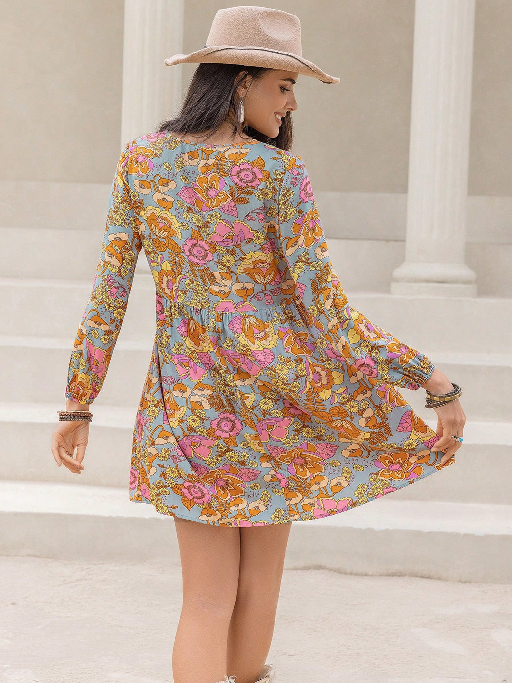 Bohemian Mixed Batch Autumn Winter Slim Dress