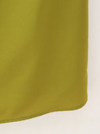 Gold-Trim Pleated Split Midi Dress
