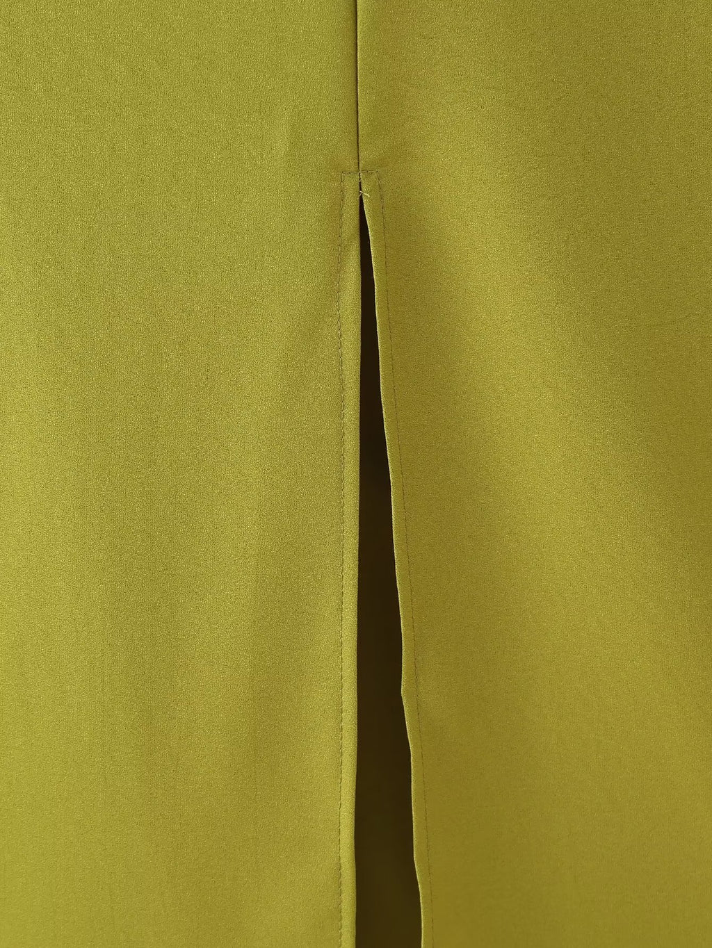 Gold-Trim Pleated Split Midi Dress