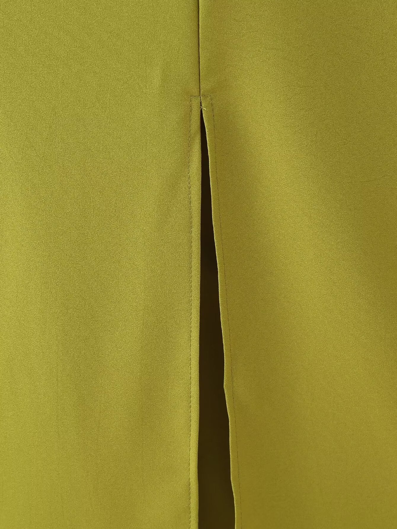 Gold-Trim Pleated Split Midi Dress