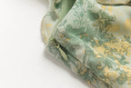 Women's Sweet Lotus Leaf Elegant Slim French Gentle Printing Sleeveless Dress Summer Beach Holiday Tea Break Dress