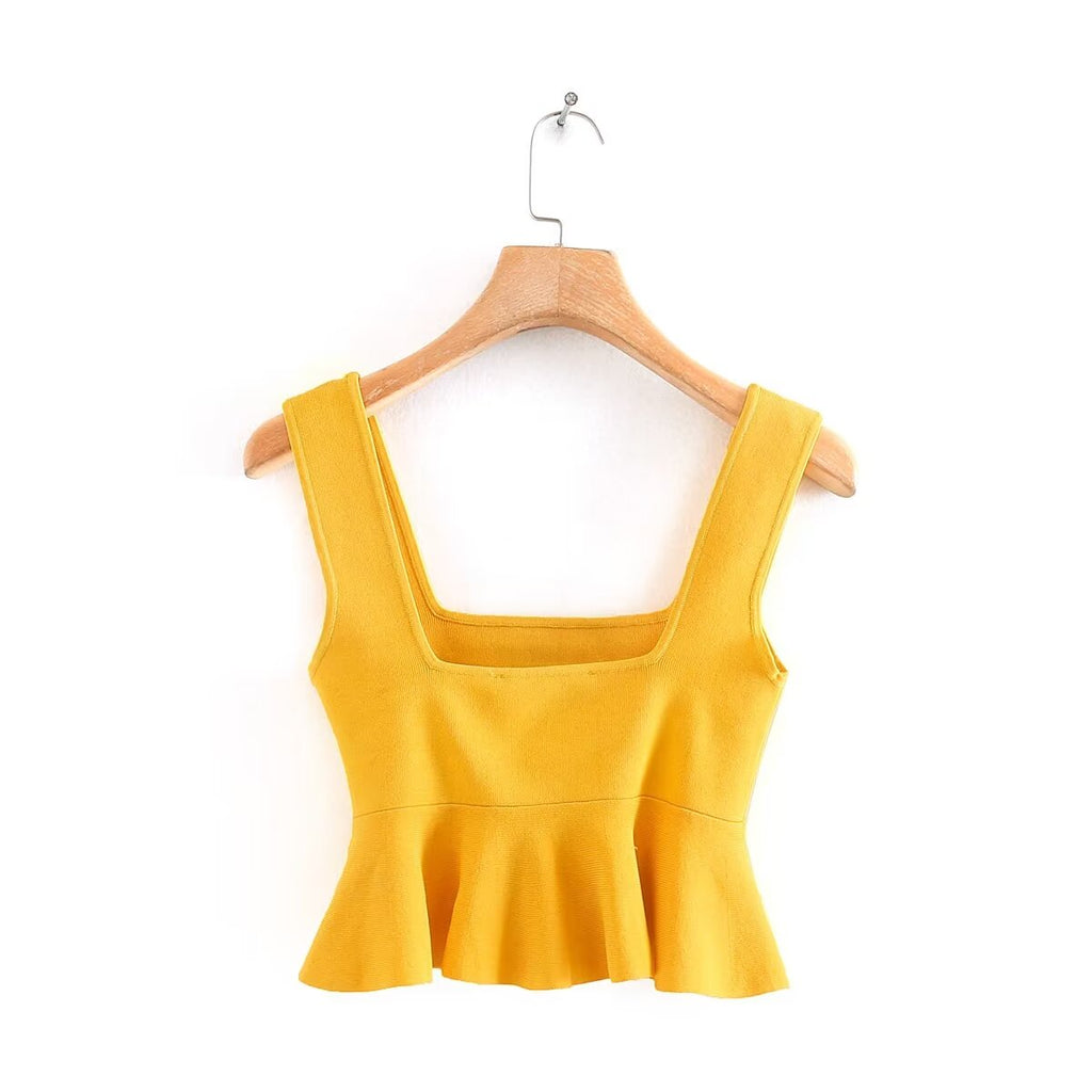 Women's Layered Ruffle Knit Camisole Top