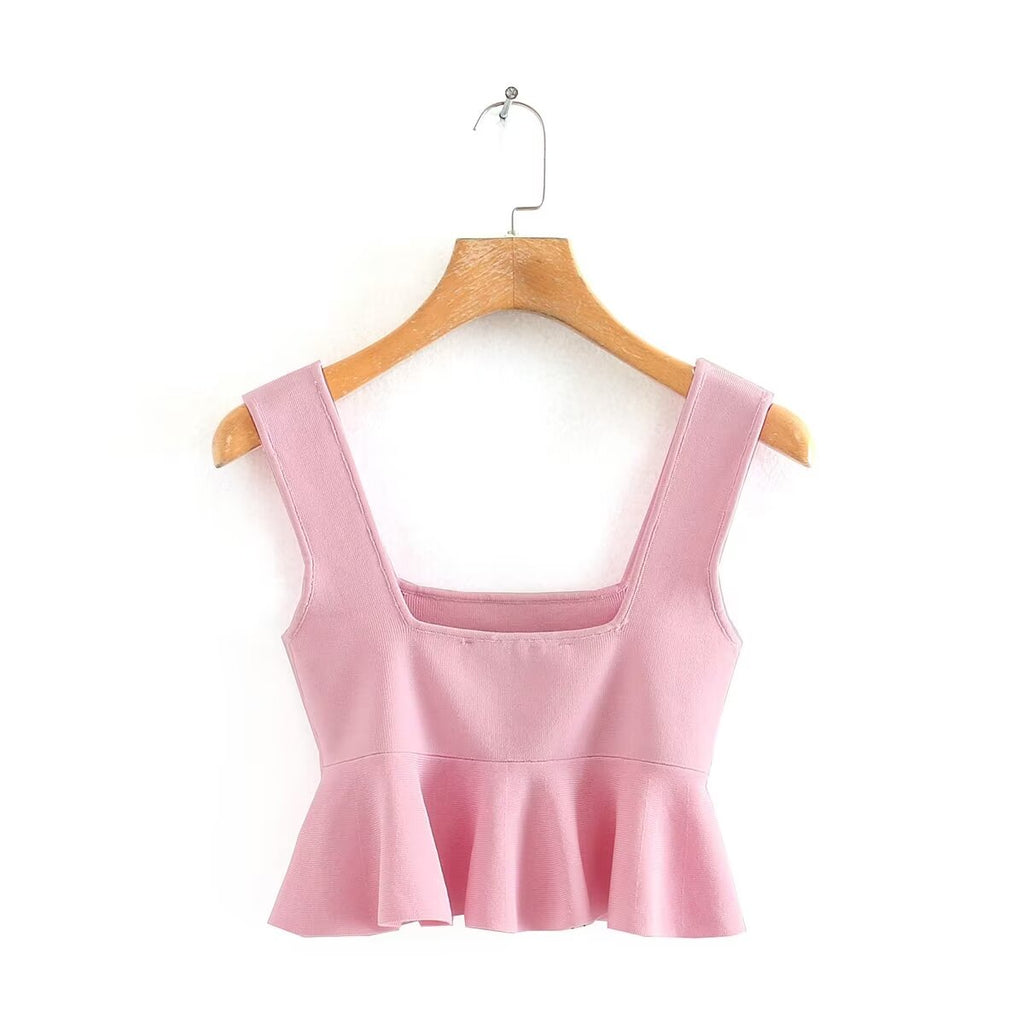 Women's Layered Ruffle Knit Camisole Top