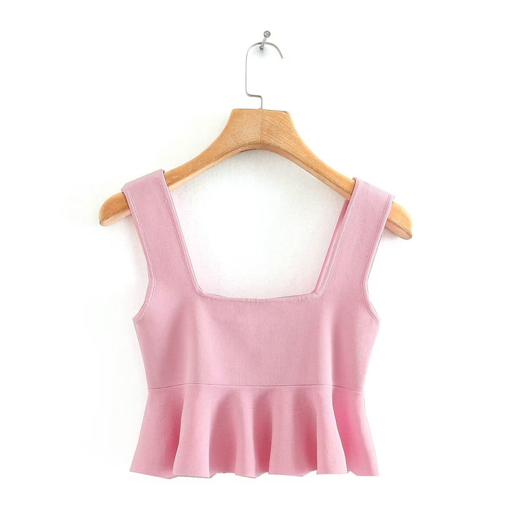 Women's Layered Ruffle Knit Camisole Top