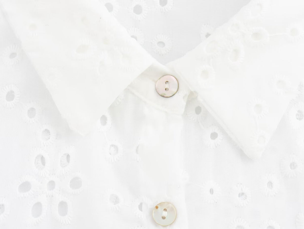 Women's Embroidered Collared Midi Dress