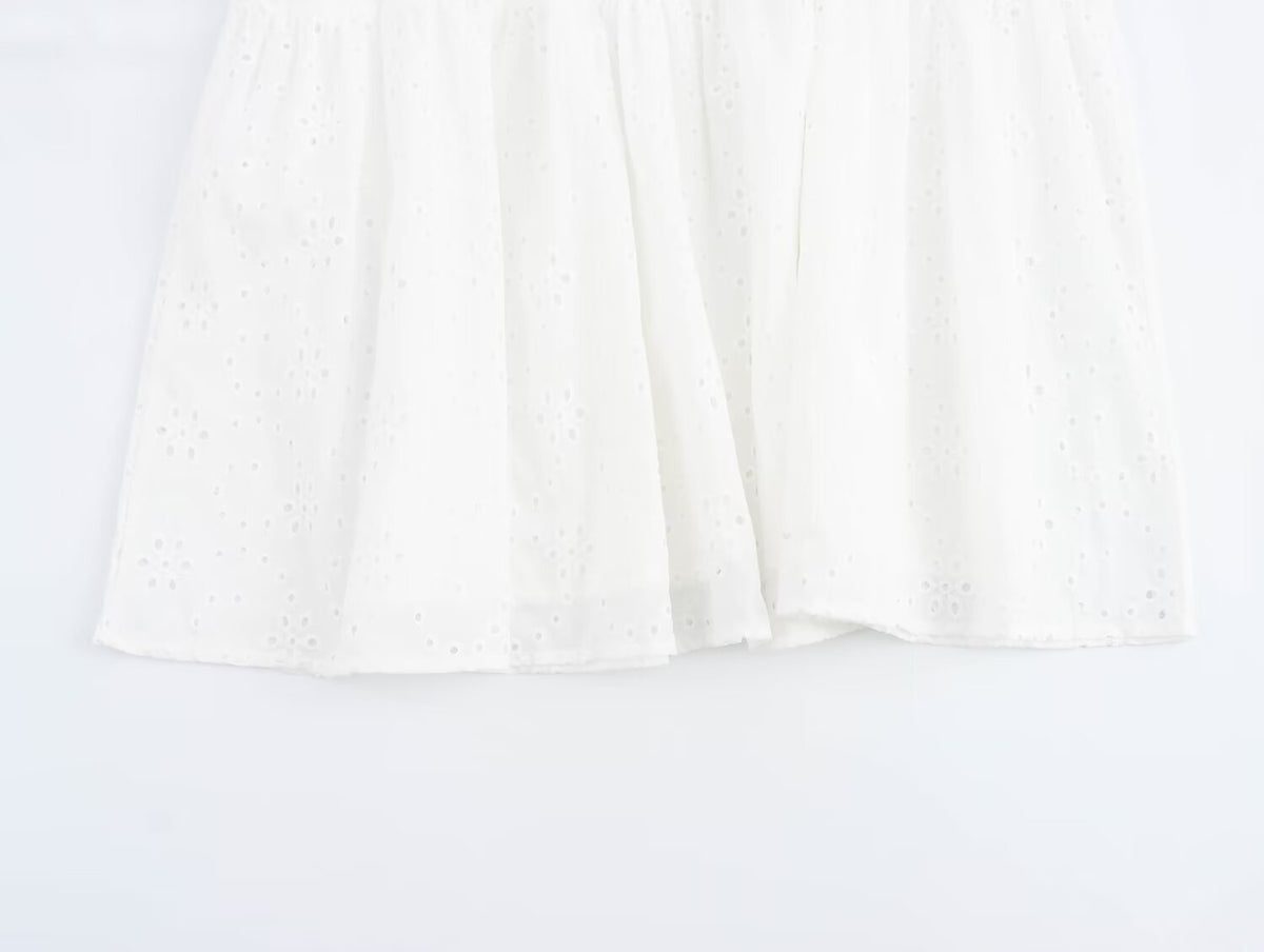 Women's Embroidered Collared Midi Dress