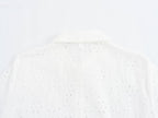Women's Embroidered Collared Midi Dress