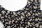 Black Floral Ruffle Midi Dress