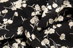 Black Floral Ruffle Midi Dress