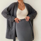 Women's Knit High-Waisted Skirt Suit Two-Piece Set