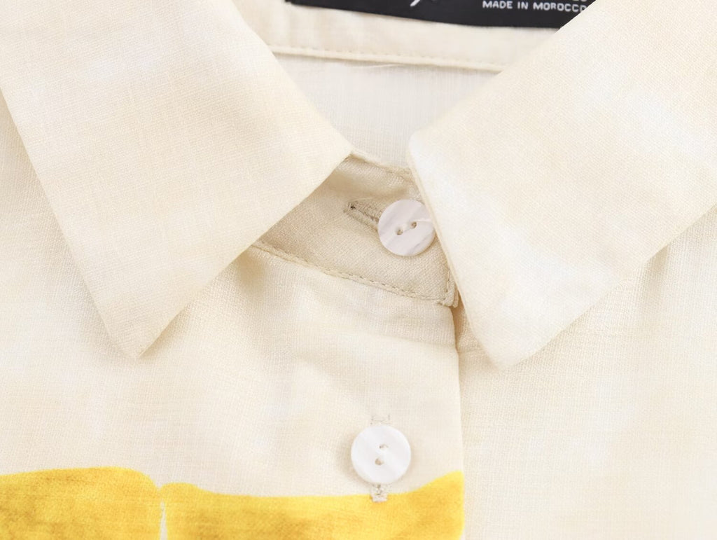 Summer Loose Fitting Blouse Short Sleeve Long Pattern Dress