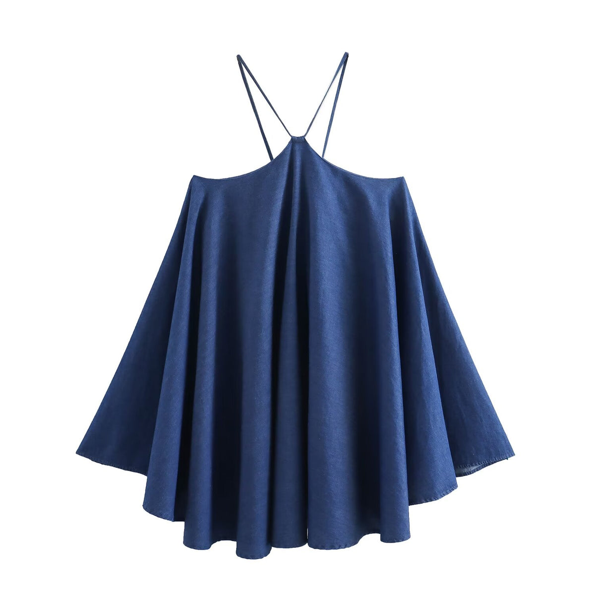 Sleeveless Denim Halter Dress