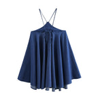 Sleeveless Denim Halter Dress