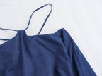 Sleeveless Denim Halter Dress