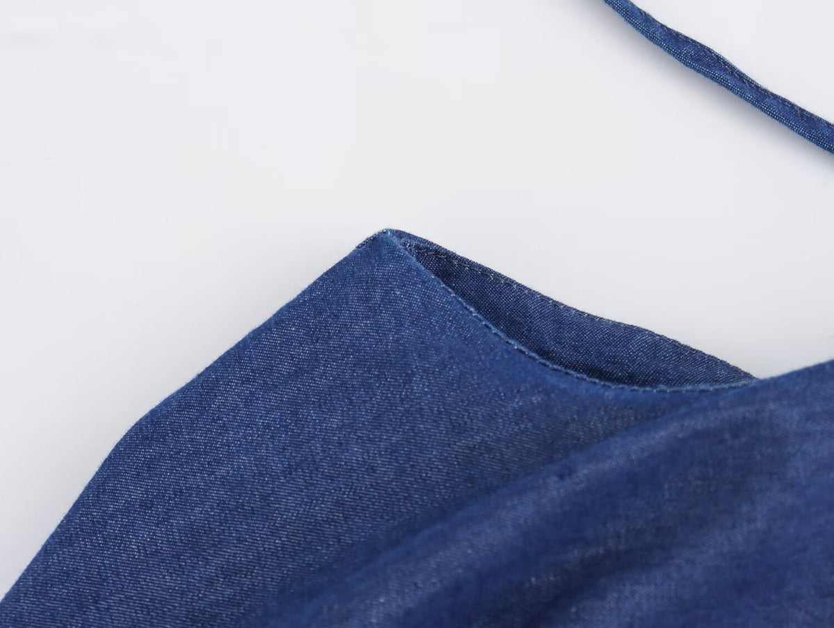 Sleeveless Denim Halter Dress