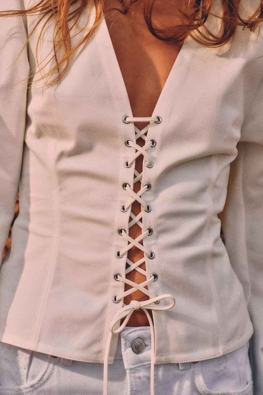 Women's Summer Women Clothing Casual Simple All Match Rope Top