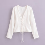 Women's Summer Women Clothing Casual Simple All Match Rope Top