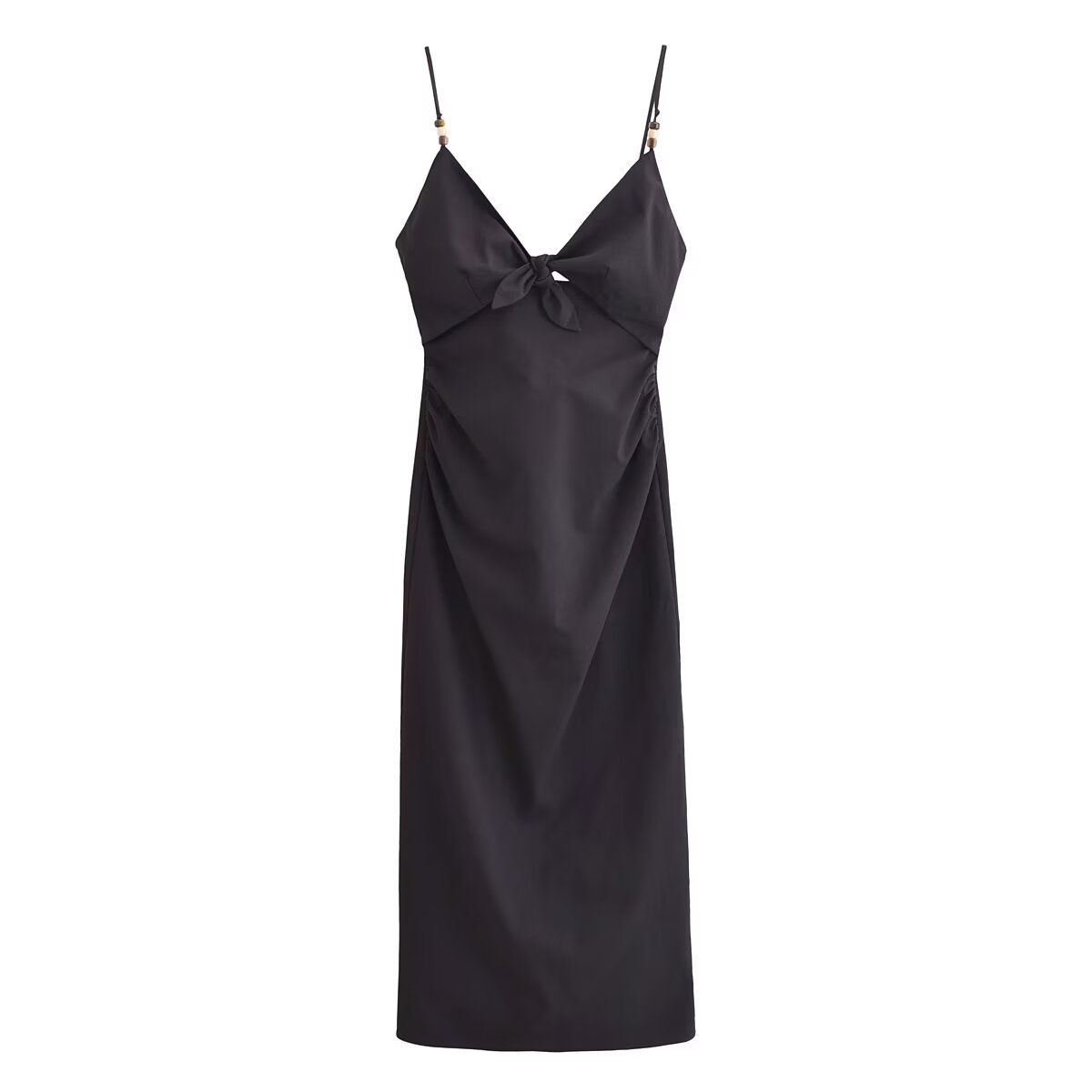 Beaded V Neck Backless Maxi Dress