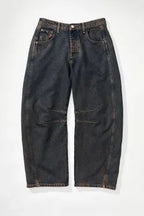 Wide Leg Loose Jeans Women Mid Low Waist Washed Denim