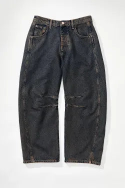 Wide Leg Loose Jeans Women Mid Low Waist Washed Denim