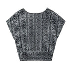 Women's With Knot Printing Cutting Top Trousers