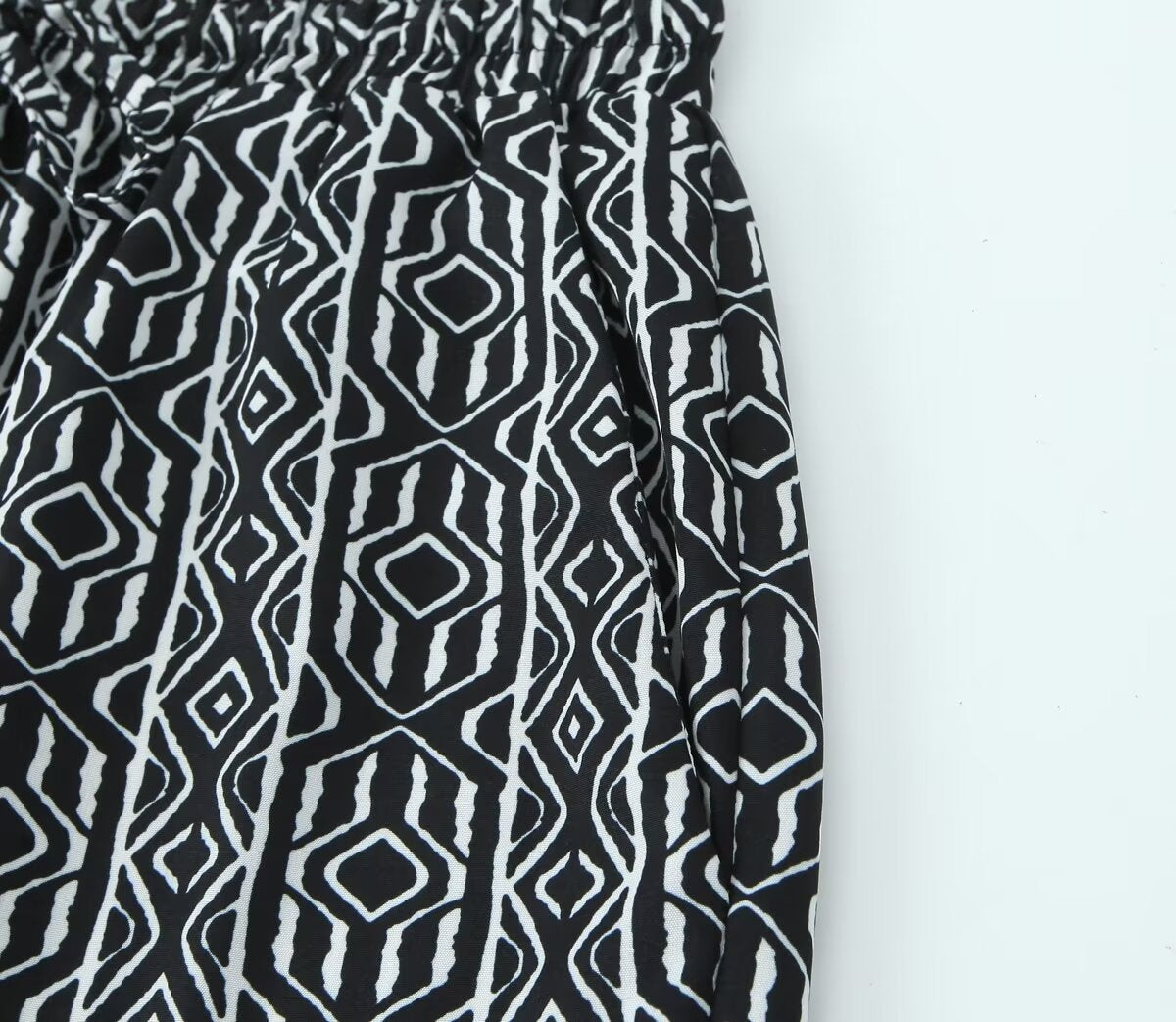 Women's With Knot Printing Cutting Top Trousers