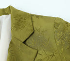 Jacquard Straight Leg Pants Bowknot Decoration Jacquard Blazer Set