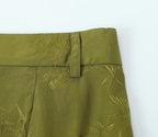 Jacquard Straight Leg Pants Bowknot Decoration Jacquard Blazer Set