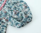 Women's Doll Collar Bow Print Top Contrast Color Casual Trousers Suit