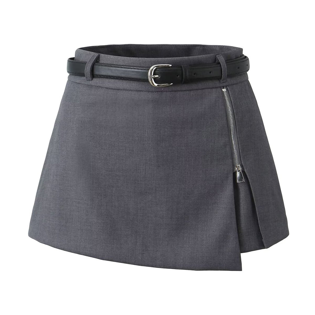 Spring Summer Zipper High Waist Slim Skirt