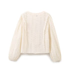 Women's Hollow Out Cutout Embroidered Shirt