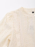 Women's Hollow Out Cutout Embroidered Shirt