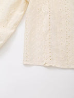 Women's Hollow Out Cutout Embroidered Shirt