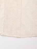 Women's Hollow Out Cutout Embroidered Shirt