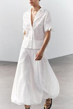 Women's Embroidered Shirt & Skirt Two-Piece Set
