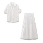 Women's Embroidered Shirt & Skirt Two-Piece Set