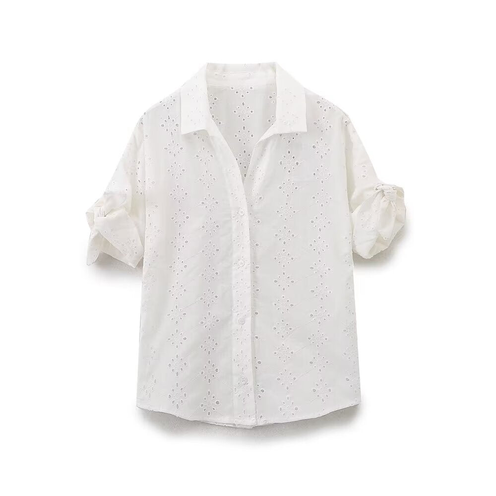 Women's Embroidered Shirt & Skirt Two-Piece Set