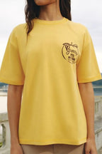 Women's Summer Women Clothing Casual Simple All Match Printed Cotton T Shirt